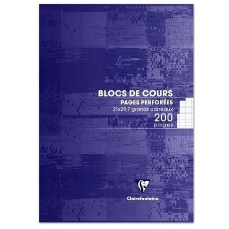 Clairefontaine bloc cours 21x29.7 cm 200 pages seyes 90 grammes