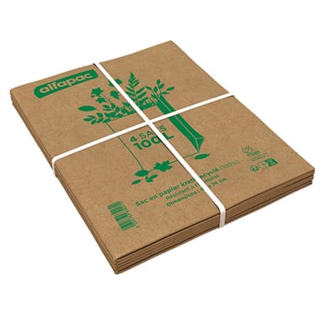 Alfapac 4 sacs 100l déchets verts en papier kraft