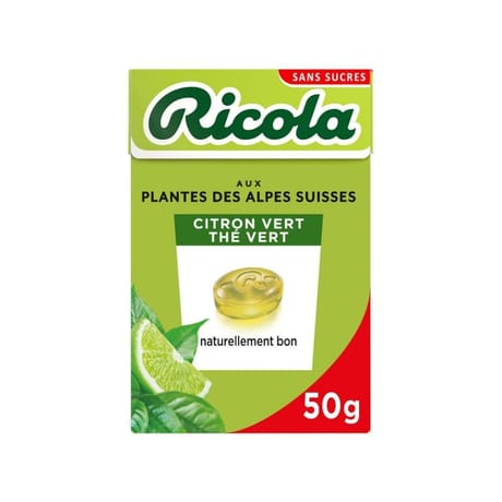 Ricola sans sucre citron vert thé vert 50g