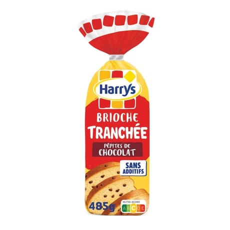 Harry's brioche tranchée aux pépites de chocolat sans additifs 485g