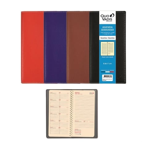 Quo vadis agenda reliure 8.8x17 cm arizona