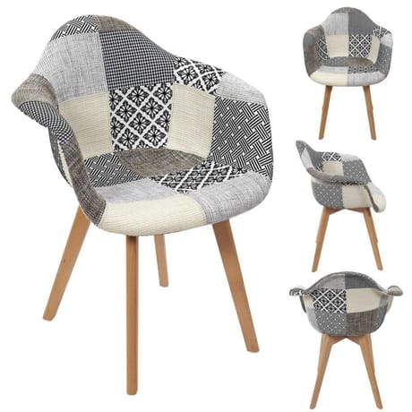 Fauteuil patchwork gris