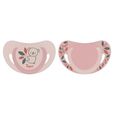 2 sucettes smart planet koala silicone 18-36 mois rose Tigex