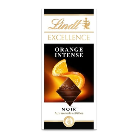 Lindt excellence tablette de chocolat noir orange 100g