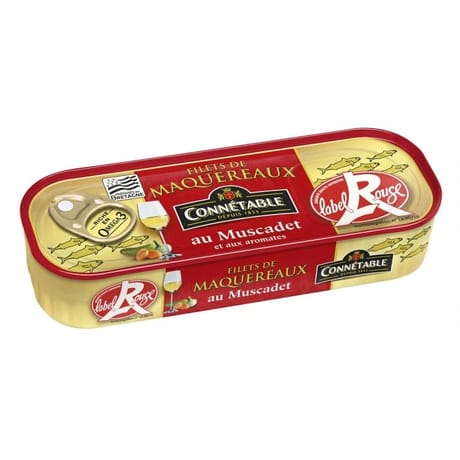 Connetable 1/4 filets de maquereaux label rouge marinés au muscat et aromates 176g