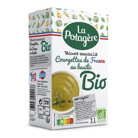 La Potagère velouté ensoleillé bio courgettes de France au basilic 1l