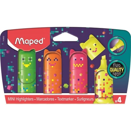 Maped surligneur pocket pixel party x4