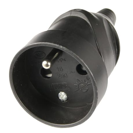 Prodelect fiche femelle droite 16a + t noire