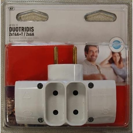 Prodelect duo biplite 2x16a + t / 2x6a blanc