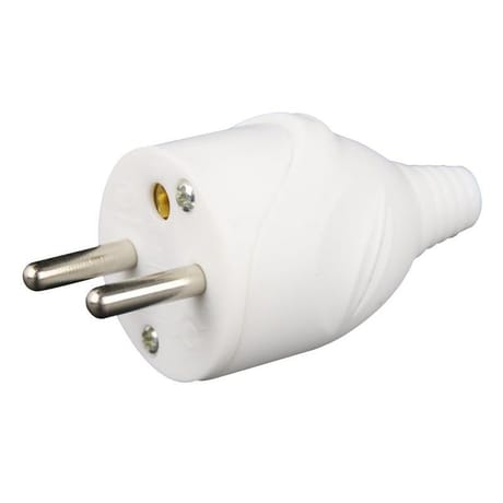 Prodelect fiche male droite 16a + terre blanc