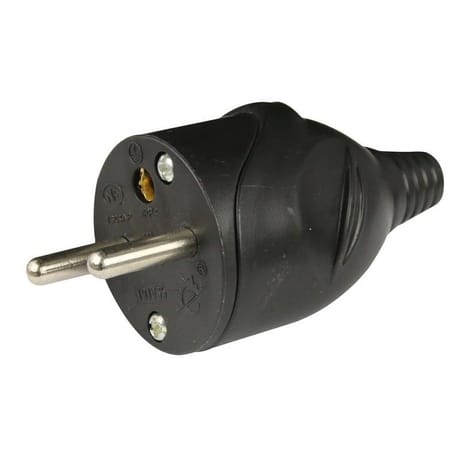 Prodelect fiche male droite 16a + terre noire