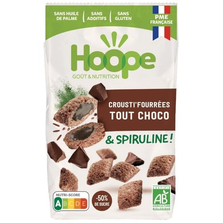 Hoope crousti'fourrées tout choco et spiruline bio 250g