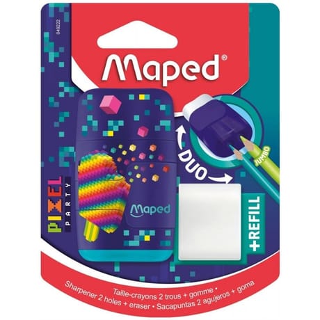 Maped gomme/taille crayon connect pixel party