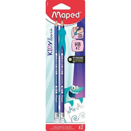 Maped crayon graphite plastique hb gomme x2 + accessoire ergonomique