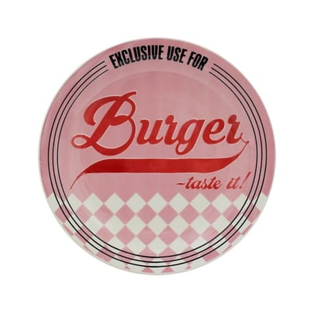 Assiette a burger 26cm en gres rose