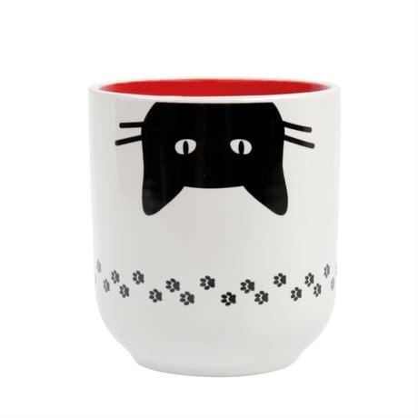GOBELET EN GRES 20CL DESIGN CHAT NOIR
