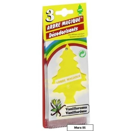 Arbre magique lot de 3 désodorisants vanille