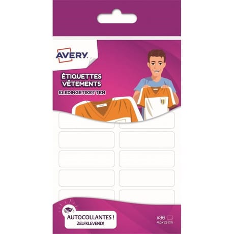 Avery 36 étiquettes vêtements 45x13 mm