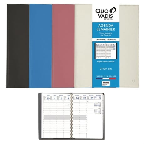 Quo vadis agenda reliure 21x27 cm 1s/2p sorella