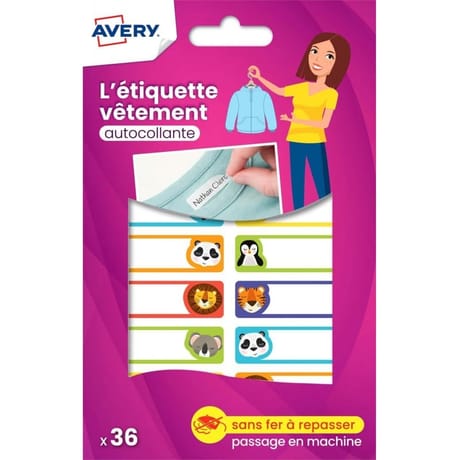 AVERY - 36 ETIQUETTES VETEMENTS - 45 X 13 MM