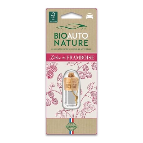 Bio auto nature désodorisant flacon à suspendre délice de framboise