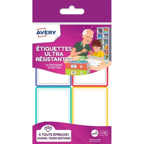 Avery 16 etiquettes ultra resistantes (tendance) 44x64mm