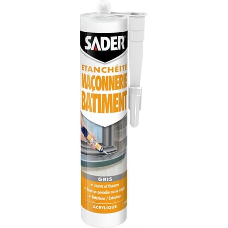 Sader mastic maconnerie bâtiment gris 280ml