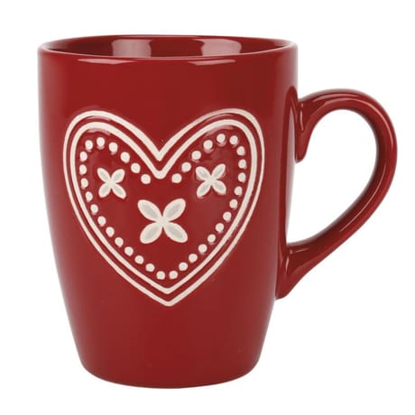 Mug grès 30cl gamme charme coloris rouge décor darling