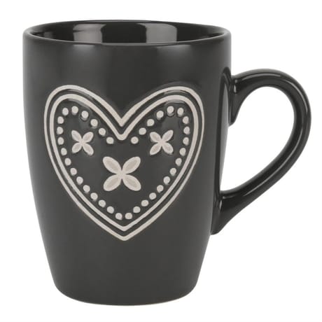 Mug grès 30cl gamme charme coloris gris décor darling