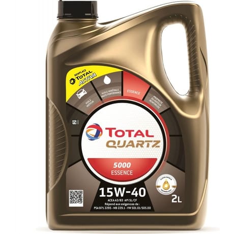 Total Huile total quartz 5000 15W-40 essence 1760g