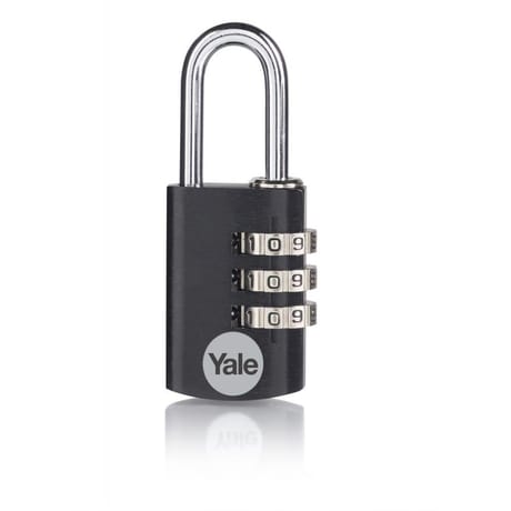 Cadenas aluminium a combinaison 20mm, noir, anse acier, 3 chiffres