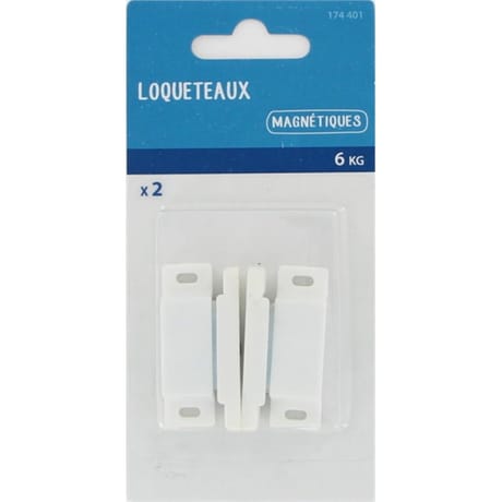 Loqueteau magnétique 6kg blanc x2