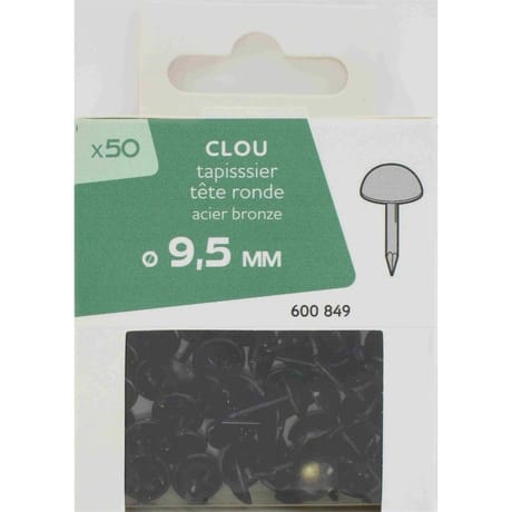 Tréfilaction clou tapissier tête ronde acier bronze 9.5mm x50