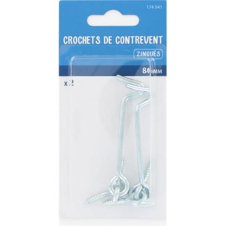 Trefilaction crochet de contrevent 80mm x 2