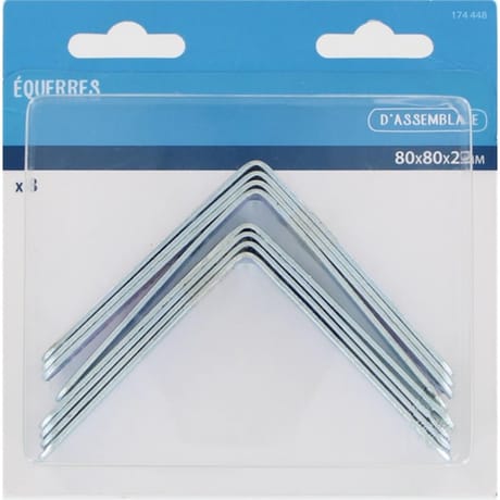 Trefilaction équerre d'assemblage 80x2mmx8