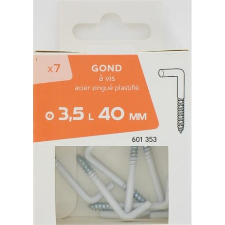 7 gonds à vis plastifie 3,5x40 mm