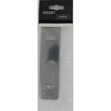 Trefilaction support ahesif inox 3 crochets