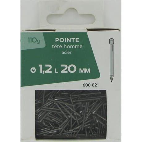 Pointe tête homme acier 1.2x20mm 110 gr