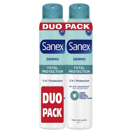 Sanex dermo déodorant antitranspirant spray total protection 2x200ml