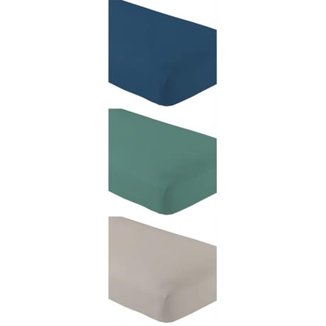 Drap housse microfibre 90x190+25cm taupe - turquoise - bleu foncé