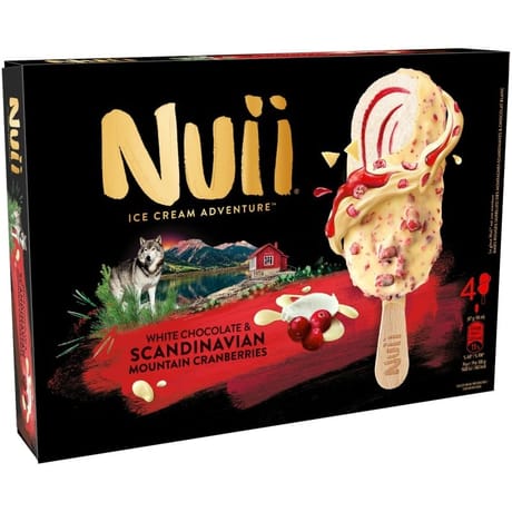 Nuii 4 bâtonnets white chocolate & scandinavian mountain cranberries 268g
