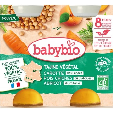 Bbaybio pots veggie - tajine vegetarien dès 8mois 2x200g
