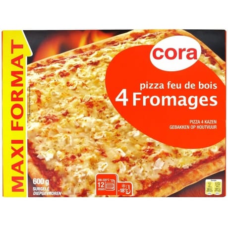 Cora pizza 4 fromages cuite feu bois 600g