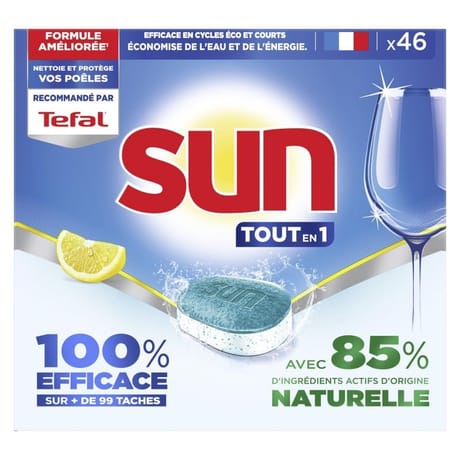 Sun tout en 1 lave vaisselle citron x46 -0.759kg