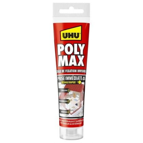 Poly max immediate & sechage rapide invisible tube 115g