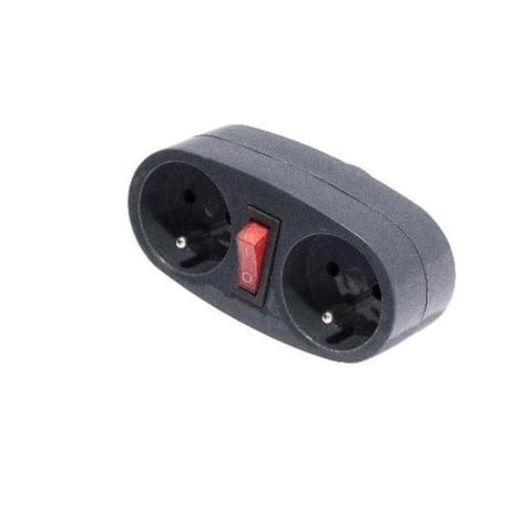 Chacon domino 2 x16 avec interrupteur - v anthracite 100g