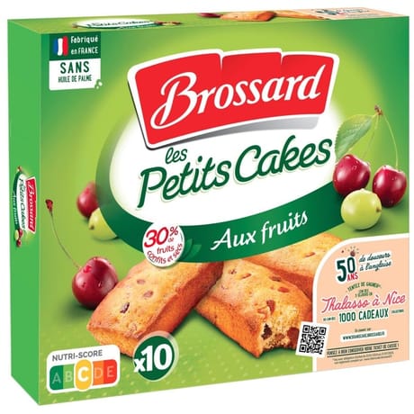 Brossard mini cakes aux fruis, 10 cakes 300g