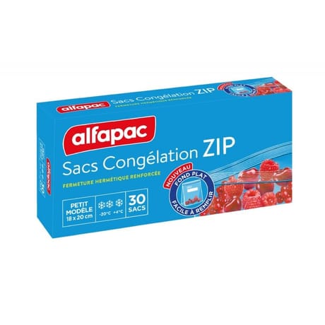 Alfapac sacs congelation zip renforce petit modèle