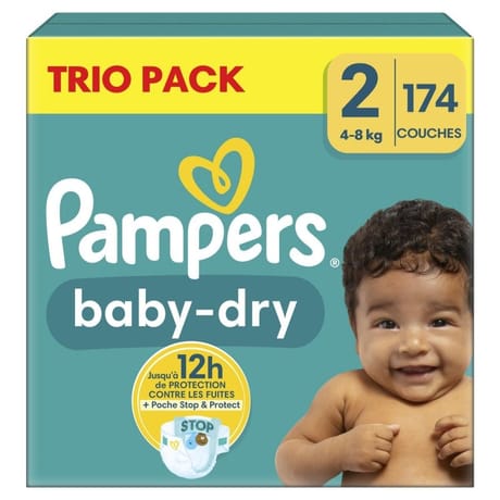 Pampers baby dry couches maxi géant taille 2 x174