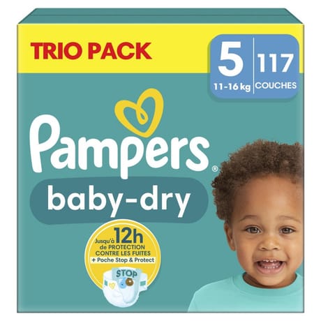 Pampers baby dry couches maxi géant taille 5 x117